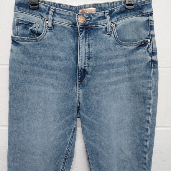 Kut From The Kloth Naomi High Rise Crop Straight Leg Jeans 10 Blue Denim 30x25 - Picture 2 of 16